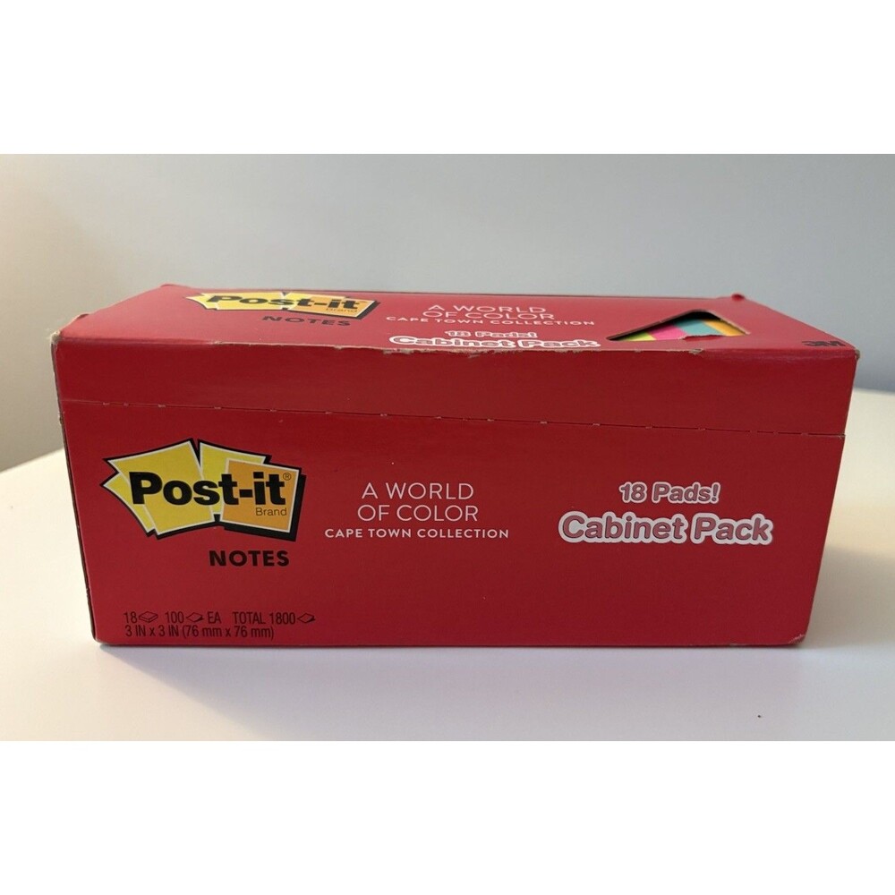 Post-it Notes Cabinet Pack Cape Town Collection 3x3 18 Pads 100 Each 1800 Total